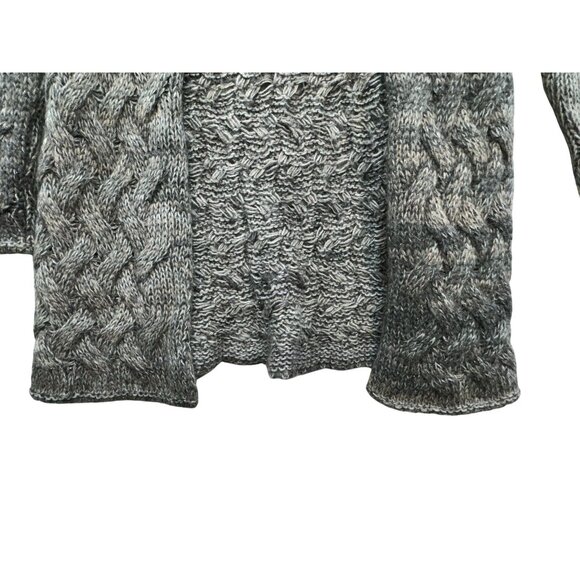 Gemelli Cable Knit Open Front Cardigan Sweater S/P Grey Acrylic & Mohair Blend M - Picture 4 of 12